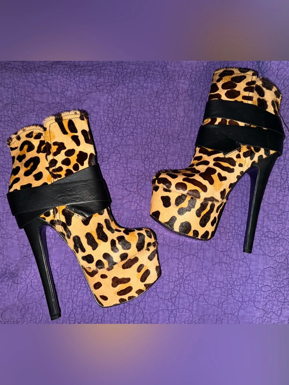 London Trash Leopard Print Platform Boots